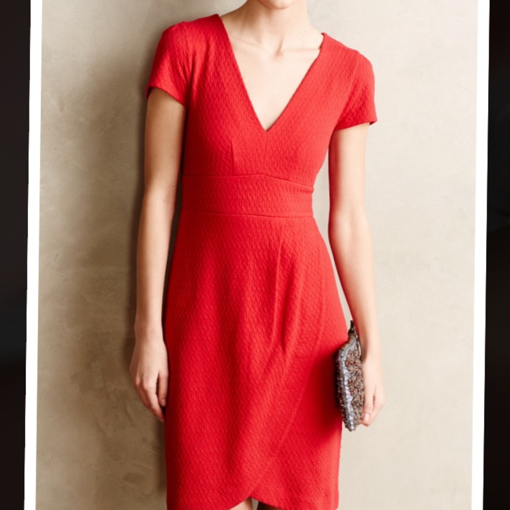 Anthropologie splitshade red tulip dress by Maeve